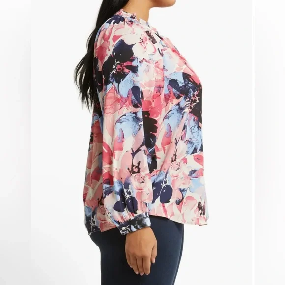 Jones New York Flower Blouse Size XL Ruffle Neck Puff
Sleeve - Picture 6 of 14